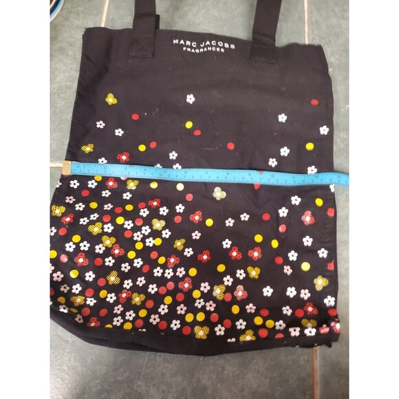 Marc Jacobs Fragrances Black / w flowers Tote Bag. Shoppers bag canvas floral - Picture 2 of 6
